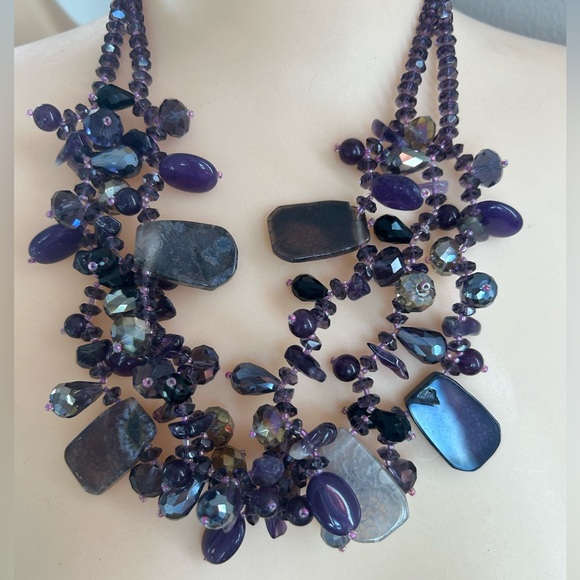 Make a Statement - Handmade Amethyst Multi-tier Necklace - Picture 4 of 6